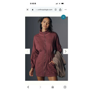 Daily Practice Long Sleeve Pop Trick Mini Dress Full Zip Sweater Small